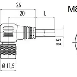 Разъем с кабелем NEFTIM NEAM8FMW3001A-1