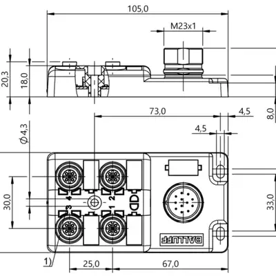 Распределительная коробка Balluff BPI 4M4A40-2K-B0-SM6CT