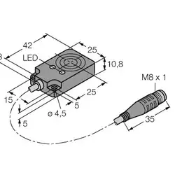 Емкостной датчик TURCK BC8-Q10-RN6X2-0.15-SSFP3/S90
