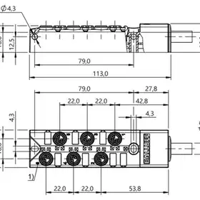 Распределительная коробка Balluff BPI 6M3040-5K-B0-KPXE0-100