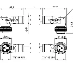 Соединительный кабель Balluff BCC A323-A323-70-345-VX43W6-100