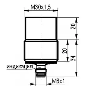 Индуктивный датчик ТЕКО ISN FC72A-31P-20-LS402