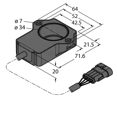 Энкодер TURCK RI90P1-QR20-LU4X2-0.24-AMP01-3P