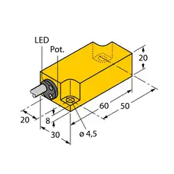 Емкостной датчик уровня TURCK BCF10-Q20L60-RP4X