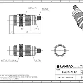 Емкостной датчик LANBAO CR30SCN15DNC-E2