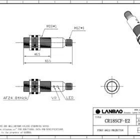 Емкостной датчик LANBAO CR18SCF05DPR-E2