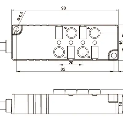 Распределительная коробка для датчиков LANBAO DB080403-2-03N