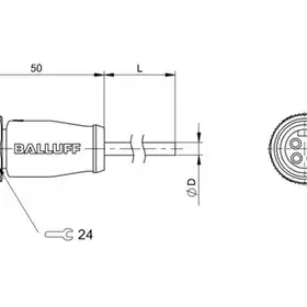 Разъем с кабелем Balluff BCC A314-0000-10-003-PX04A5-040