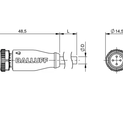 Разъем с кабелем Balluff BCC M414-0000-2A-003-PW0434-050