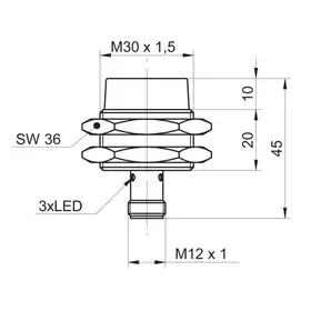 Индуктивный датчик Baumer IR30.P24S-N45.NV1Z.7BO