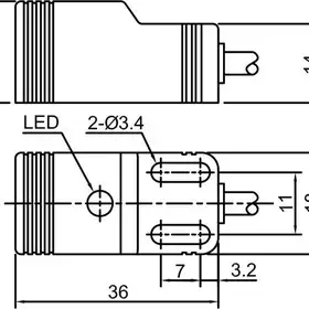 Индуктивный датчик LANBAO LE18SF05DPO