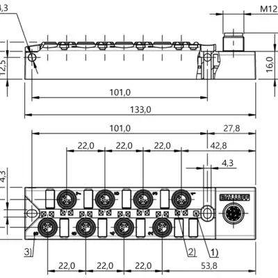 Распределительная коробка Balluff BPI 8M303N-5K-B0-SM4CT