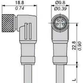 Разъем с кабелем Telemecanique XZCP1041L10
