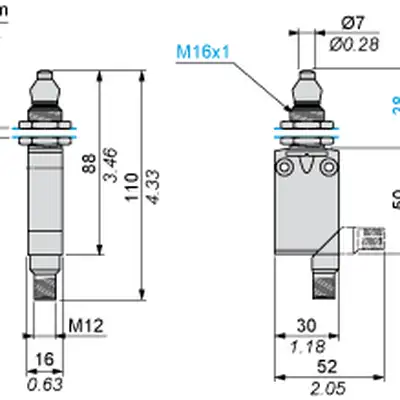 Kонцевой выключатель Telemecanique XCMD21G1M12