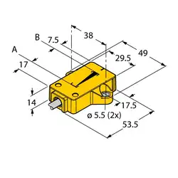 Датчик линейных перемещений TURCK LI25P1-QR14-LU4X2/S97