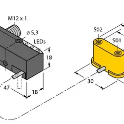 Индуктивный датчик TURCK NI1.5-VEP-2AP6-0.185-FS4.4X3/S304