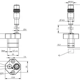 Индуктивный датчик линейных перемещений Balluff BIP AD0-B014-01-EB00,15-S4
