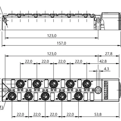 Распределительная коробка Balluff BPI AM3030-5K-B0-KPXC0-100