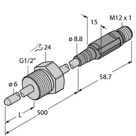 Датчик температуры TURCK TTM150C-206A-G1/2-LI6-H1140-L460-50/150C