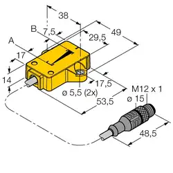 Датчик линейных перемещений TURCK LI25P1-QR14-LU4X2-0,3-RS4/S97
