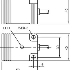 Индуктивный датчик LANBAO LE40SF15DNC