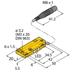Емкостной датчик TURCK BC5-QF5.5-AN6X2-1.5-PSG3M/S250