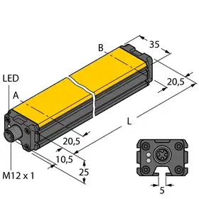 Датчик линейных перемещений TURCK WIM160-Q25L-LI-EXI-H1141