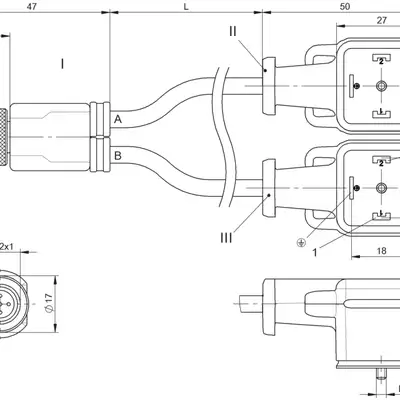 Y-образный распределитель Balluff BCC M415-VA04-VA04-U2005-015