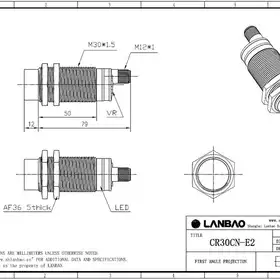 Емкостной датчик LANBAO CR30CN15DPO-E2