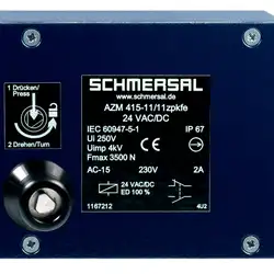 Дверной выключатель безопасности Schmersal AZM 415-02/11ZPKFE 110 VAC