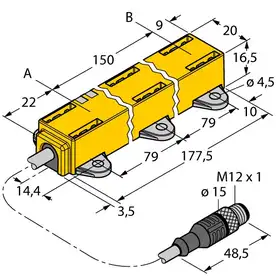 Датчик линейных перемещений TURCK LI150P1-Q17LM1-LIU5X2-0.3-RS5