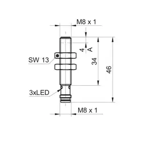 Индуктивный датчик расстояния Baumer IR08.D03L-Q46.UA1T.7SL