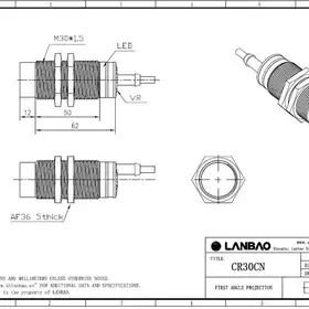 Емкостной датчик LANBAO CR30CN15DNO