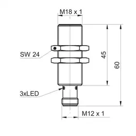 Индуктивный датчик Baumer IR18.P12S-F60.NC1Z.7BO