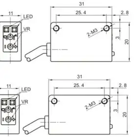Оптический датчик LANBAO PSC-TM5TPB