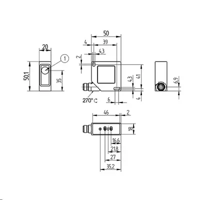 Датчик контрастной метки Wenglor WP02PAT80
