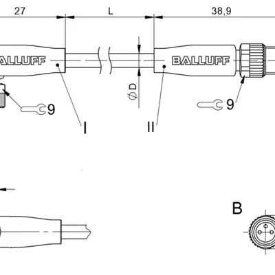 Соединительный кабель Balluff BCC M323-M313-30-602-EX43T2-010
