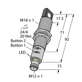Ультразвуковой датчик TURCK RU40U-M18ES-LIU2PN8X2T-H1151