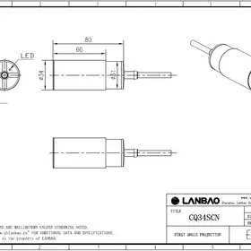 Емкостной датчик LANBAO CQ34SCN20DNR