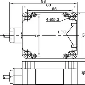 Индуктивный датчик LANBAO LE80XZSN70DPRY-D