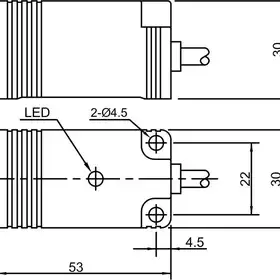 Индуктивный датчик LANBAO LE30SF10DPO