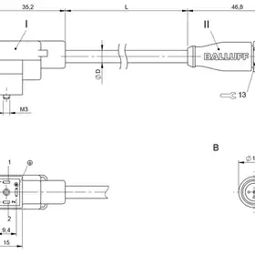 Соединительный кабель Balluff BCC VC44-M413-3E-664-PX0350-030