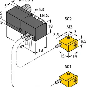 Индуктивный датчик TURCK NI2-Q9.5-AP6-0.2-FS4.4X3/S304