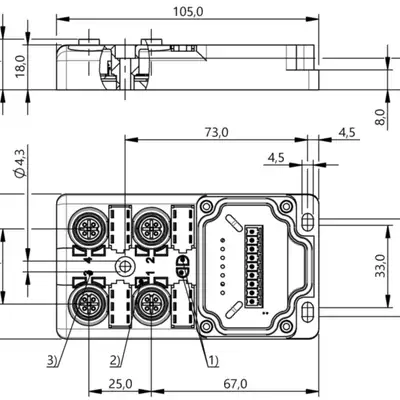 Распределительная коробка Balluff BPI 4M4A4P-2K-00-TP09