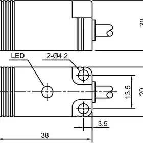 Индуктивный датчик LANBAO LE20SF05DPC