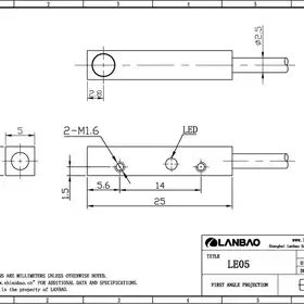 Индуктивный датчик LANBAO LE05VF08DNC