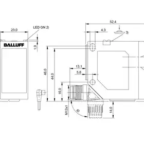 Оптический датчик расстояния Balluff BOD 23K-LI01-S4