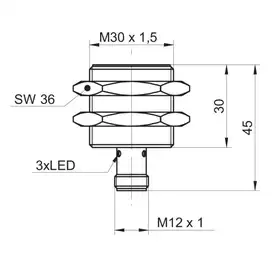 Индуктивный датчик Baumer IR30.P18S-F45.NV1Z.7BO