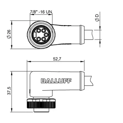Разъем с кабелем Balluff BCC A325-0000-10-063-PX05A5-010