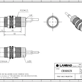 Емкостной датчик LANBAO CR30SCN15DNR